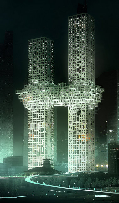 380x647 Twin Tower Like Building Design In South Korea Sparks Memories