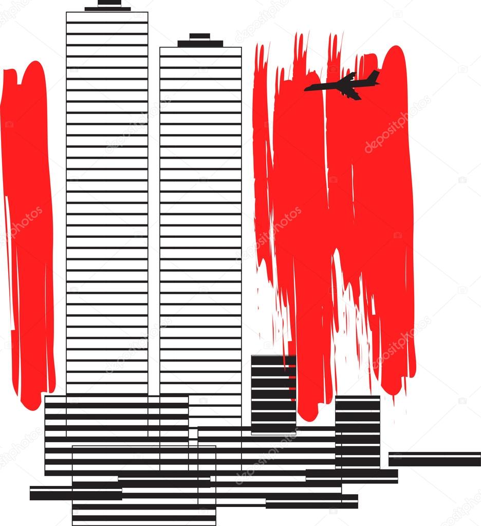 936x1024 Twin Towers Drawing Stock Photo Natsuk77