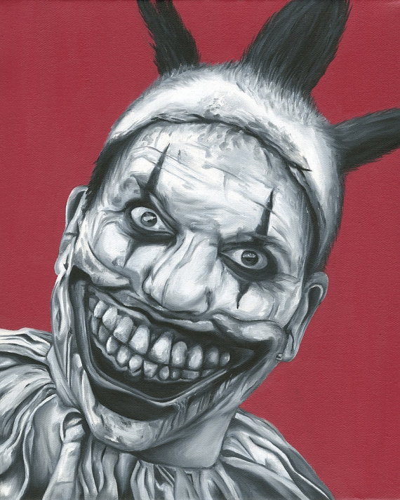 570x713 Twisty The Clown Original Oil Painting Print American