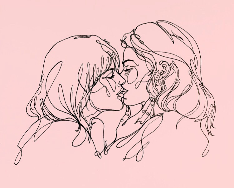 750x604 Commissioned By @shvrkworld, My Single Line Drawing Of A Kiss