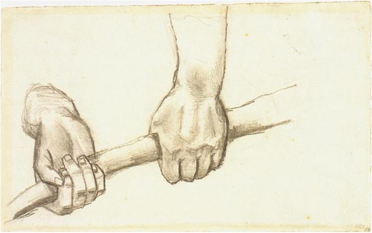 750x469 Two Hands With A Stick By Vincent Van Gogh