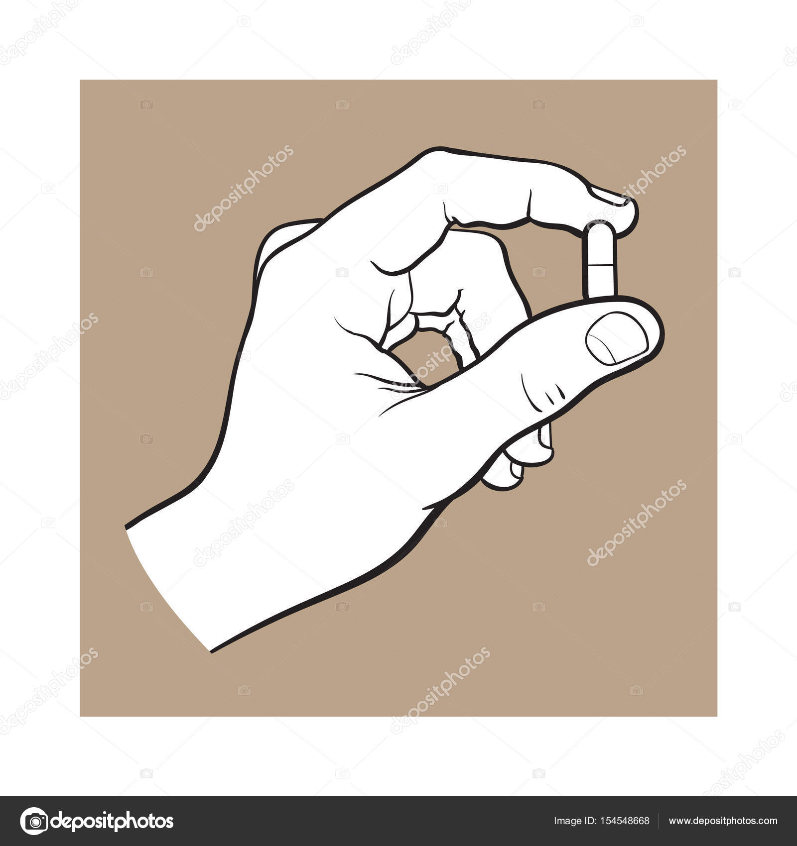 1600x1700 Hand Holding Two Piece Gelatin Capsule By Two Fingers Stock