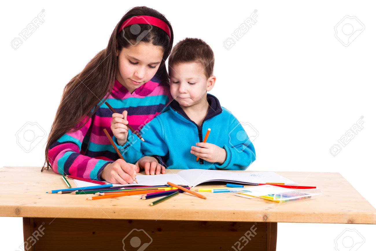 Two Kids Drawing At Getdrawings Free Download