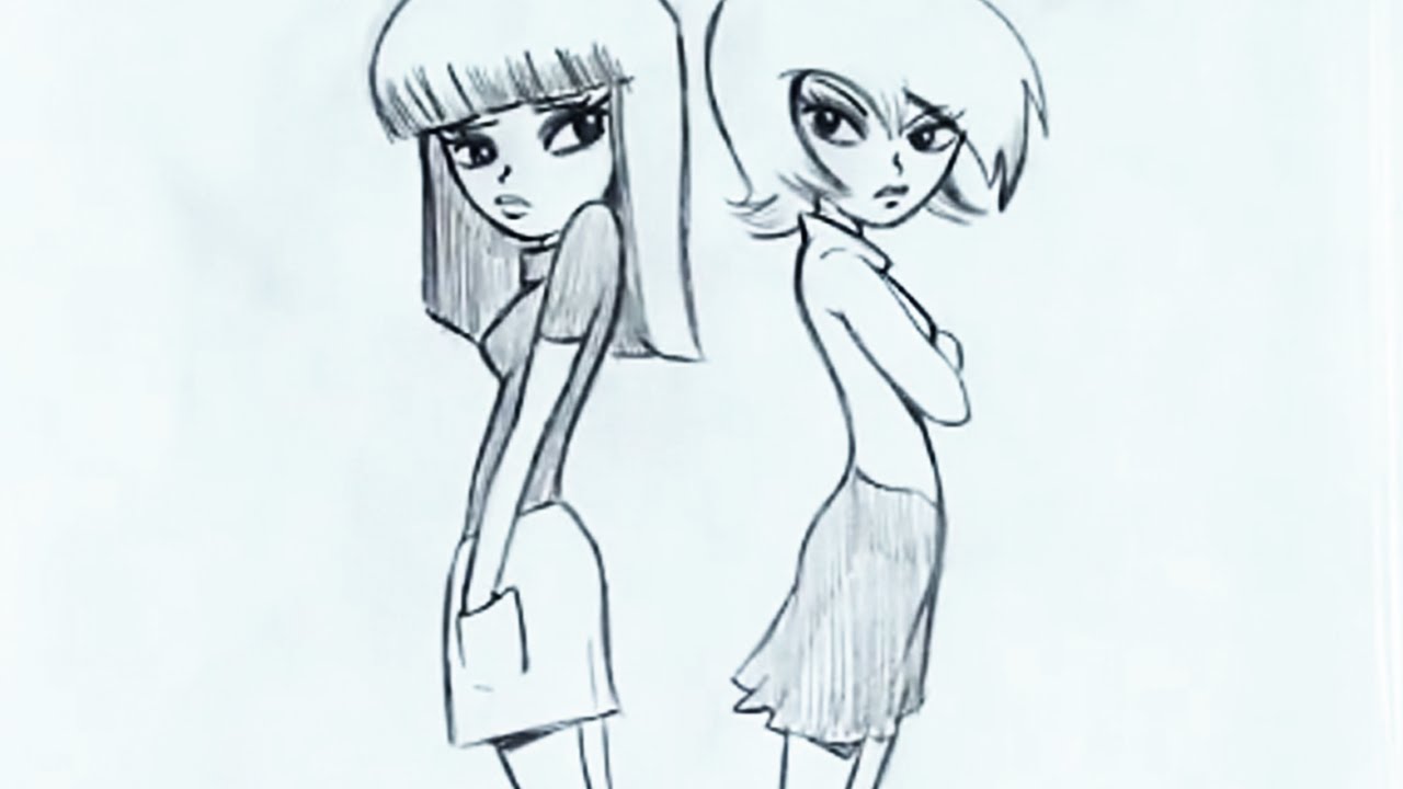 1280x720 How To Draw Two People In A Scene (Step By Step)