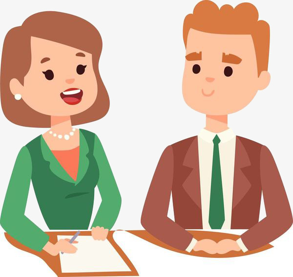 600x569 Two People Reporting The News, Cartoon Hand Drawing, Advertisement