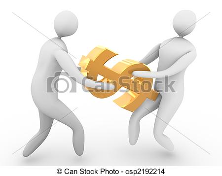 450x357 Two Men Fighting For Golden Dollar Symbol.high Resolution 3d