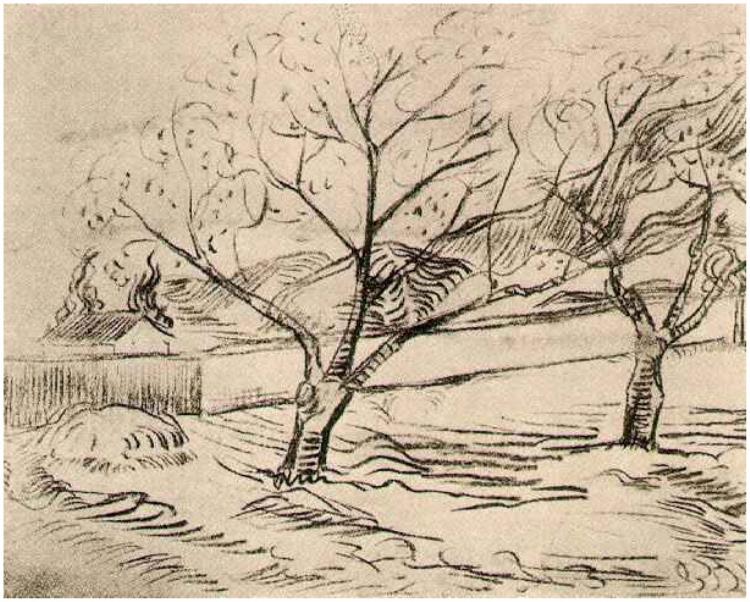750x602 Two Trees By Vincent Van Gogh