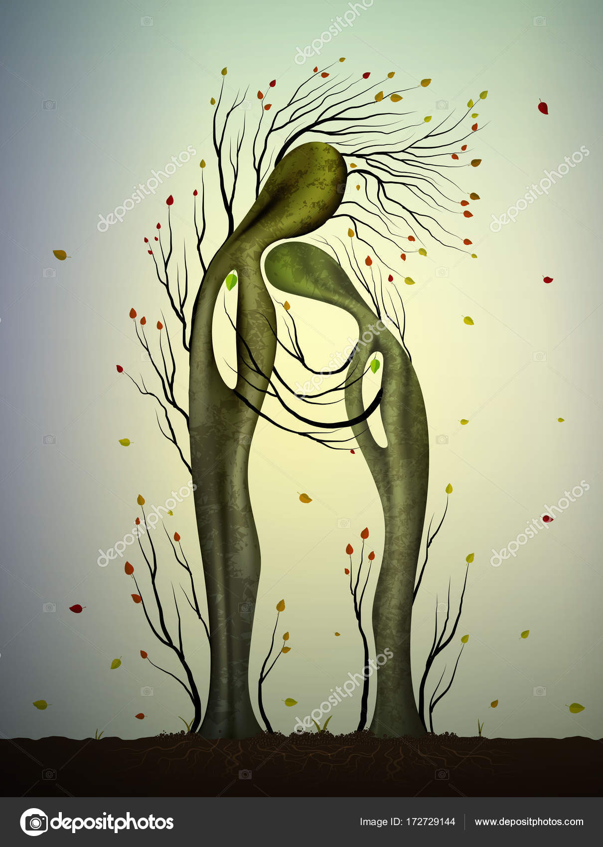 1210x1700 Two Trees In Love Looks Like Man And Woman, Tree Hug, Family