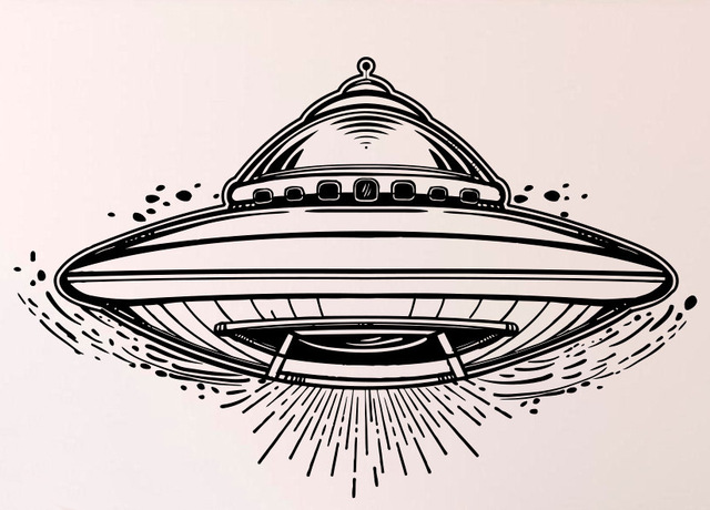 640x460 Alien Spaceship Wall Decal Ufo Sci Fi Vinyl Sticker Fantasy