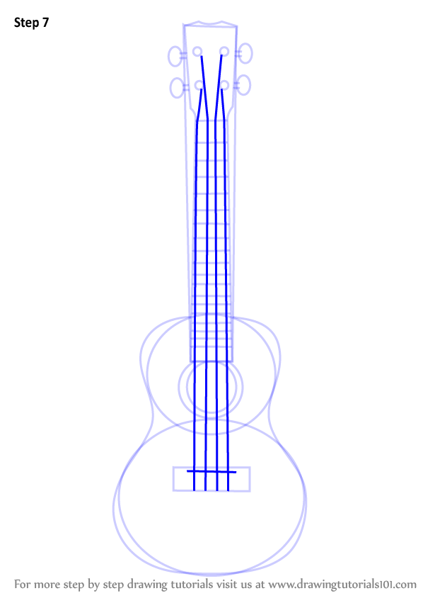 598x844 Learn How To Draw A Ukulele (Musical Instruments) Step By Step