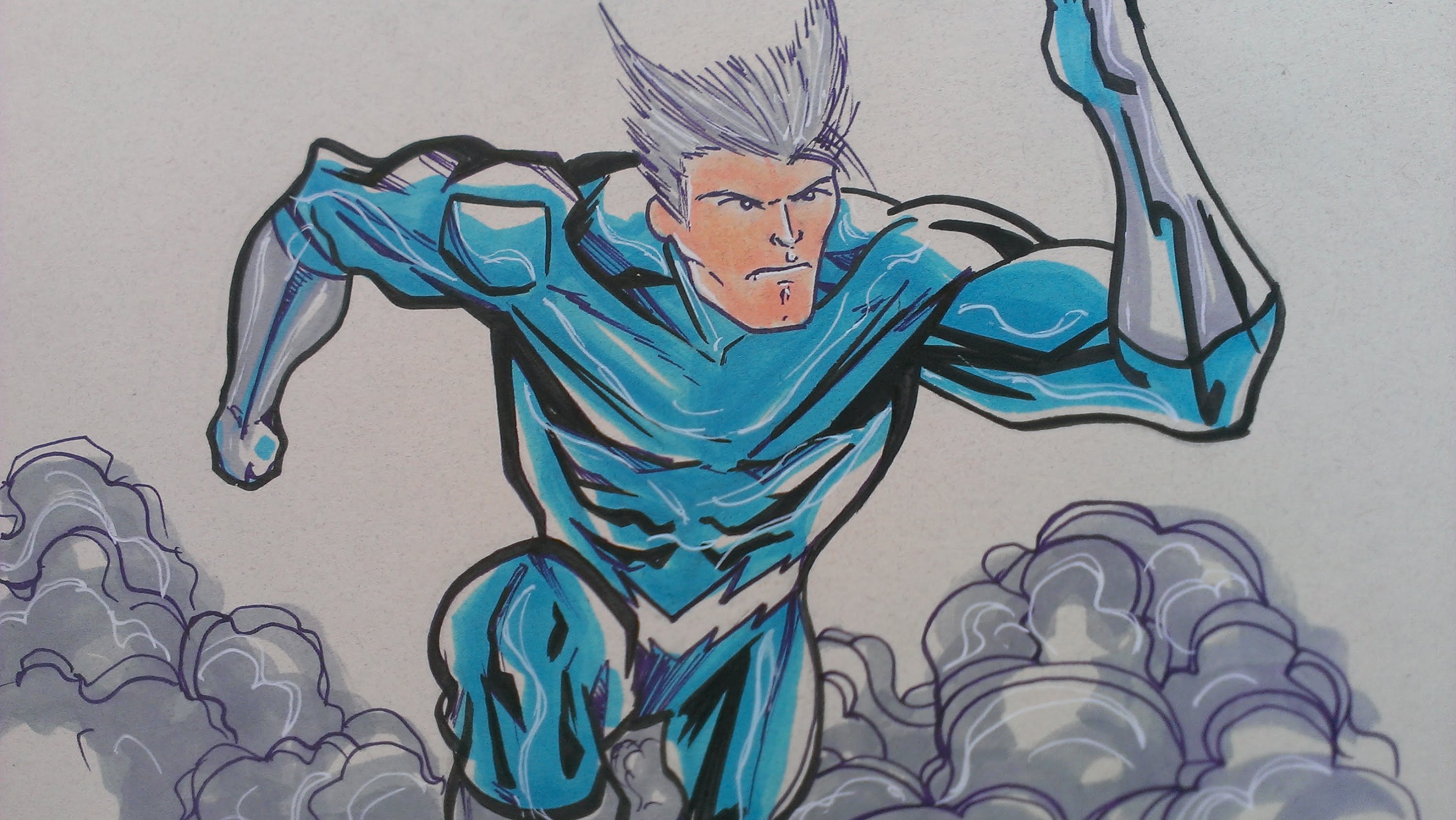 3000x1691 The Avengers Age Of Ultron Quick Silver Drawing