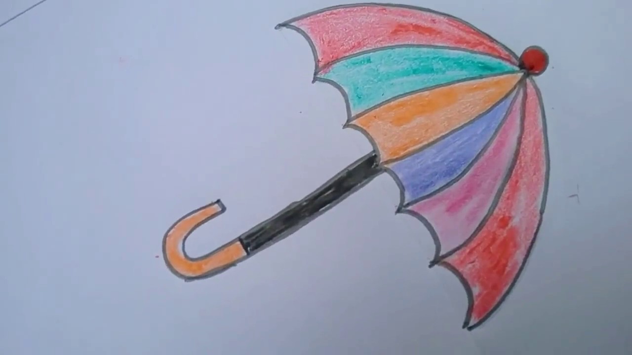 1280x720 How To Draw An Umbrella Step By Step Method For Kids I Umbrella