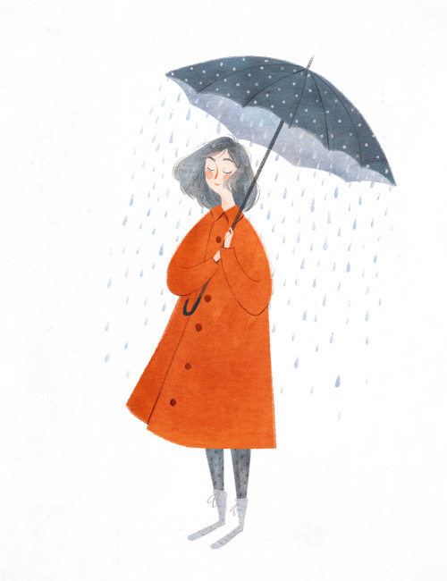 500x650 Spring Showers, April, Rain, Umbrella, Drawing, Painting, Design