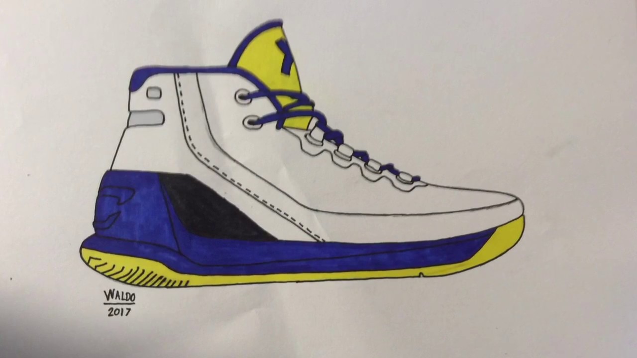1280x720 Under Armour Curry 3 Drawing Timelapse