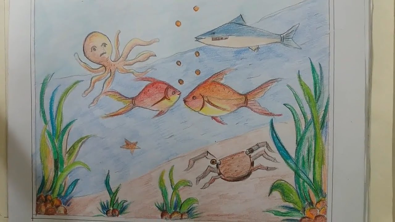 1280x720 How To Draw Scenery Of Under The Seadraw Scenery Under The Sea