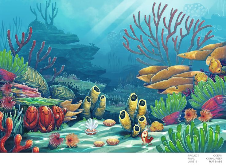736x537 Coral And Filtered Light, This Under The Sea Scene Was Painted