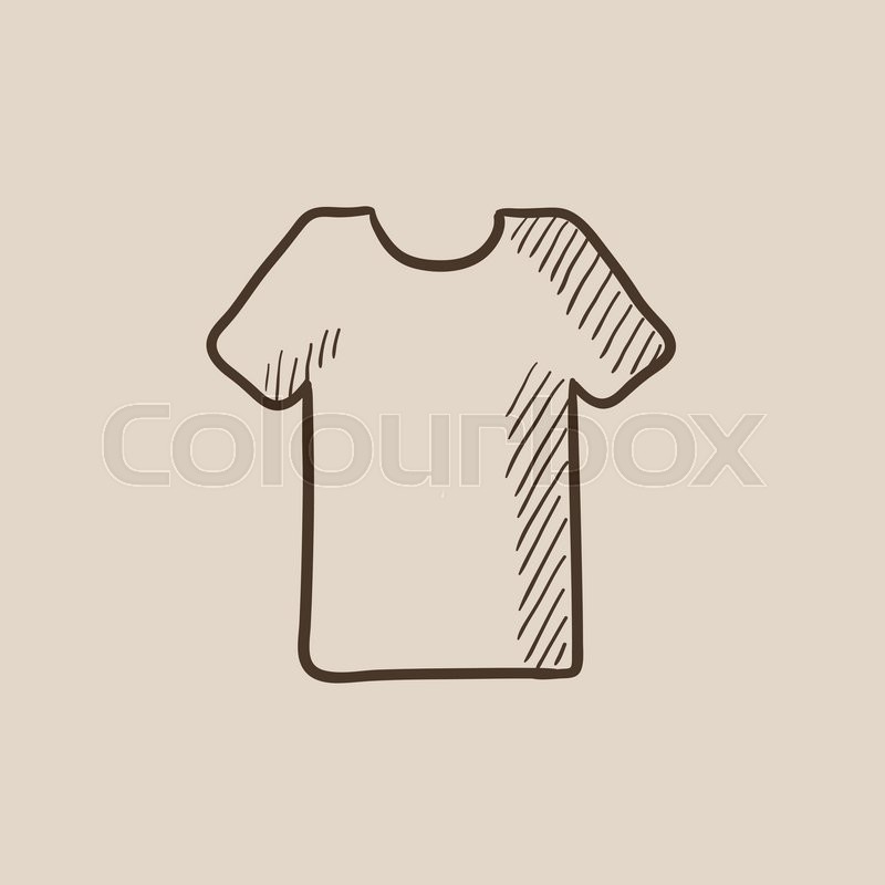 800x800 T Shirt Sketch Icon For Web, Mobile And Infographics. Hand Drawn