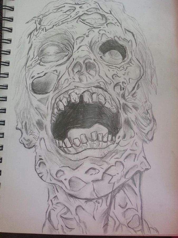 675x900 Underwater Walking Dead Drawing By Dana Floyd
