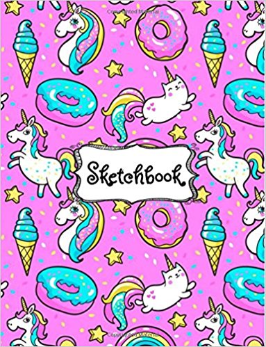383x499 Sketchbook Cute Unicorn Kawaii Sketchbook For Girls Pages