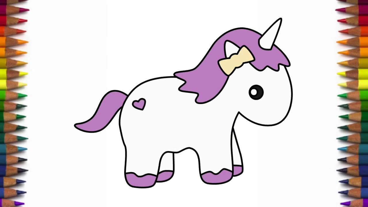 1280x720 Easy Unicorn Drawing Step By Step How To Draw Cute Pony Unicorn