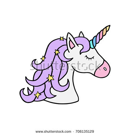 450x470 Stock Vector Colorful Rainbow Unicorn Vector Illustration Drawing