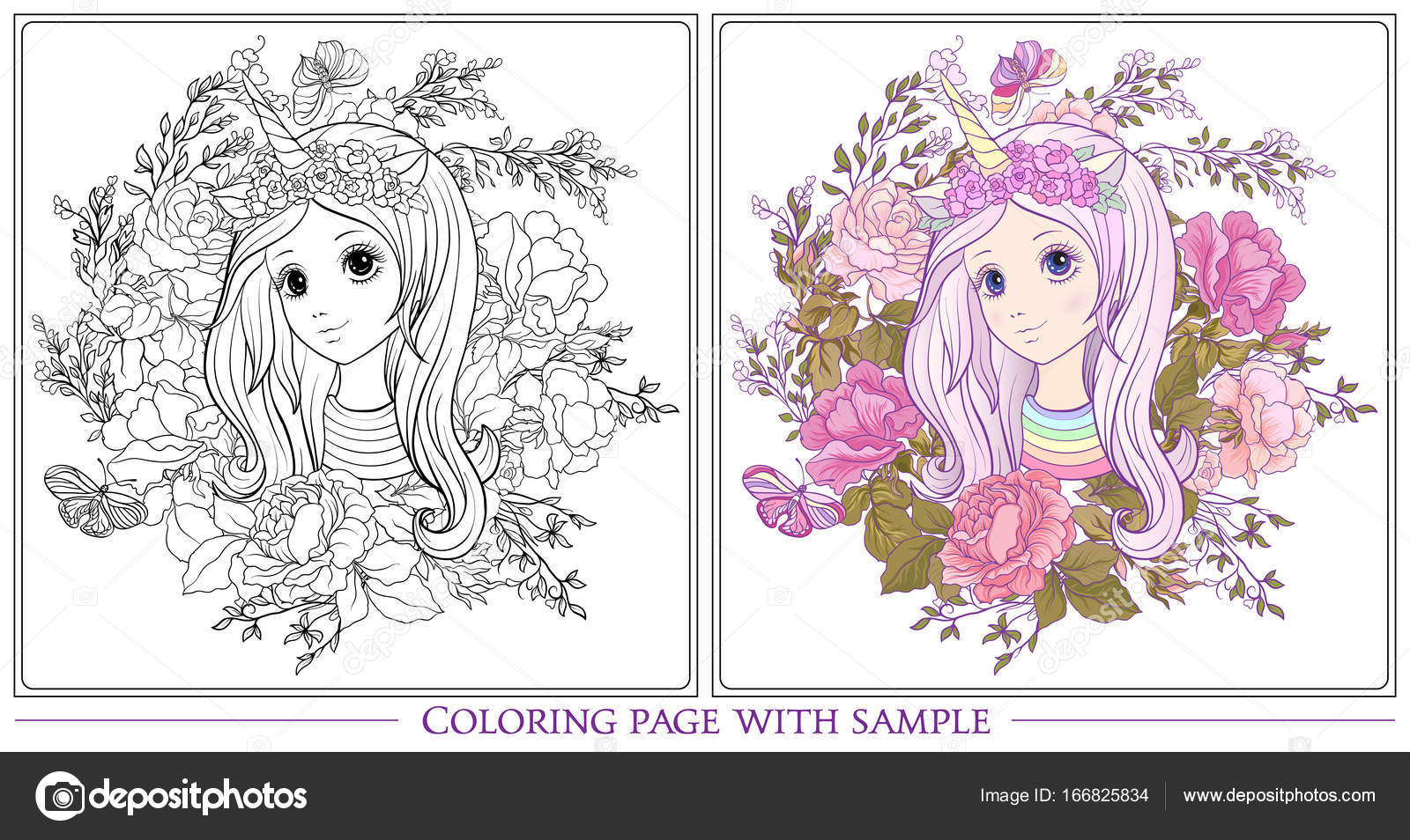 1600x954 Young Nice Girl With Long Hear In Unicorn Horn Hat The Garden