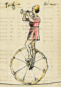 212x300 Unicycle Drawings Fine Art America
