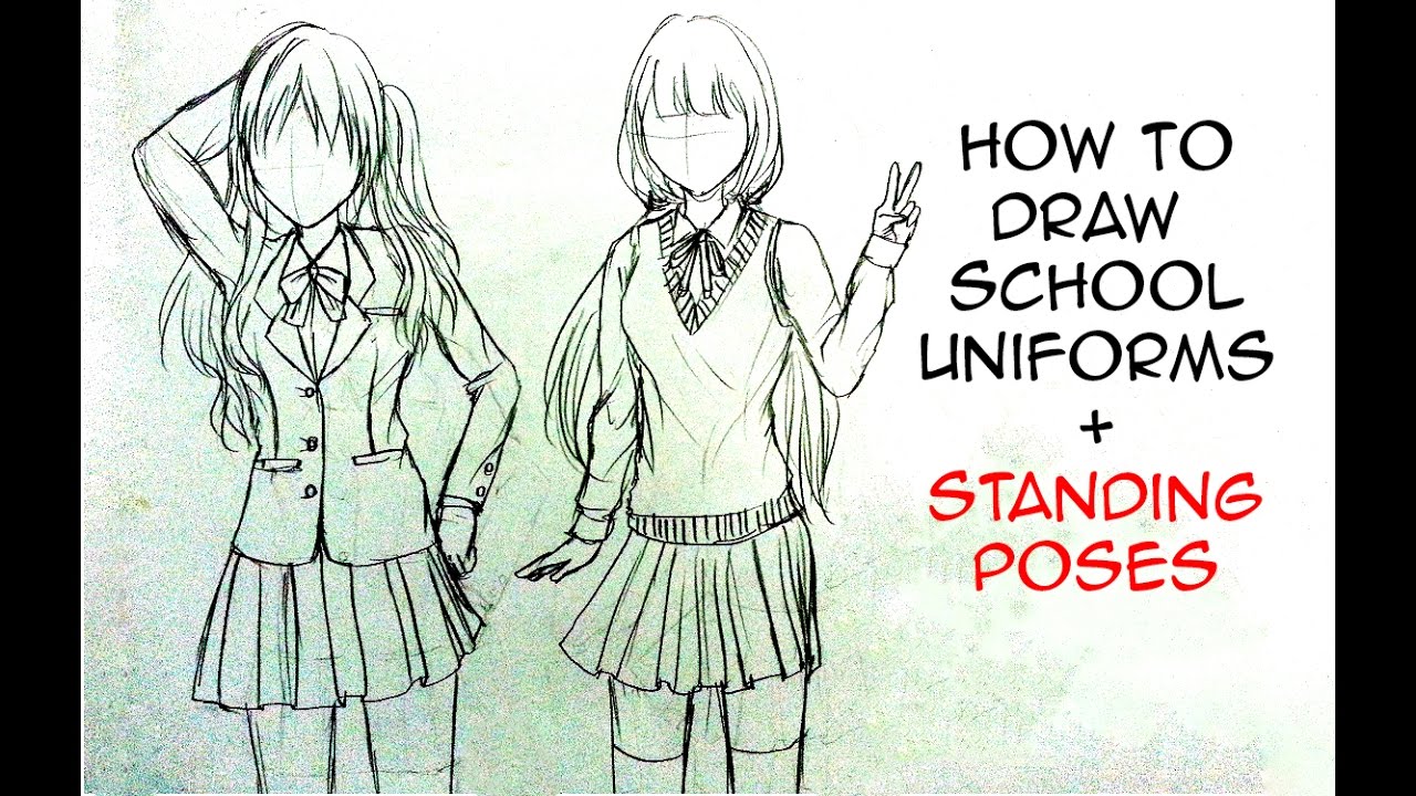1280x720 How To Draw 2 Winter School Uniforms