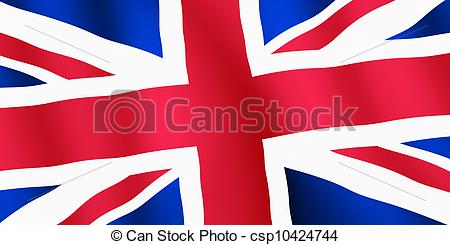450x245 British Union Jack Flag Ripples Close Up. Drawing