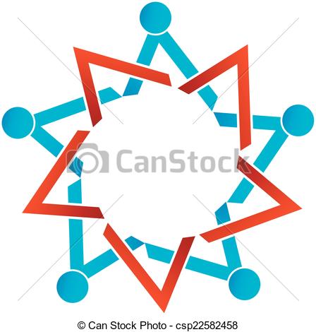 448x470 People Together Showing Unity Business Logo Clipart Vector