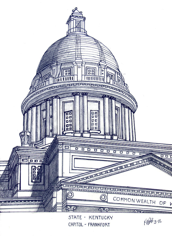 657x900 Kentucky State Capitol Drawing By Frederic Kohli