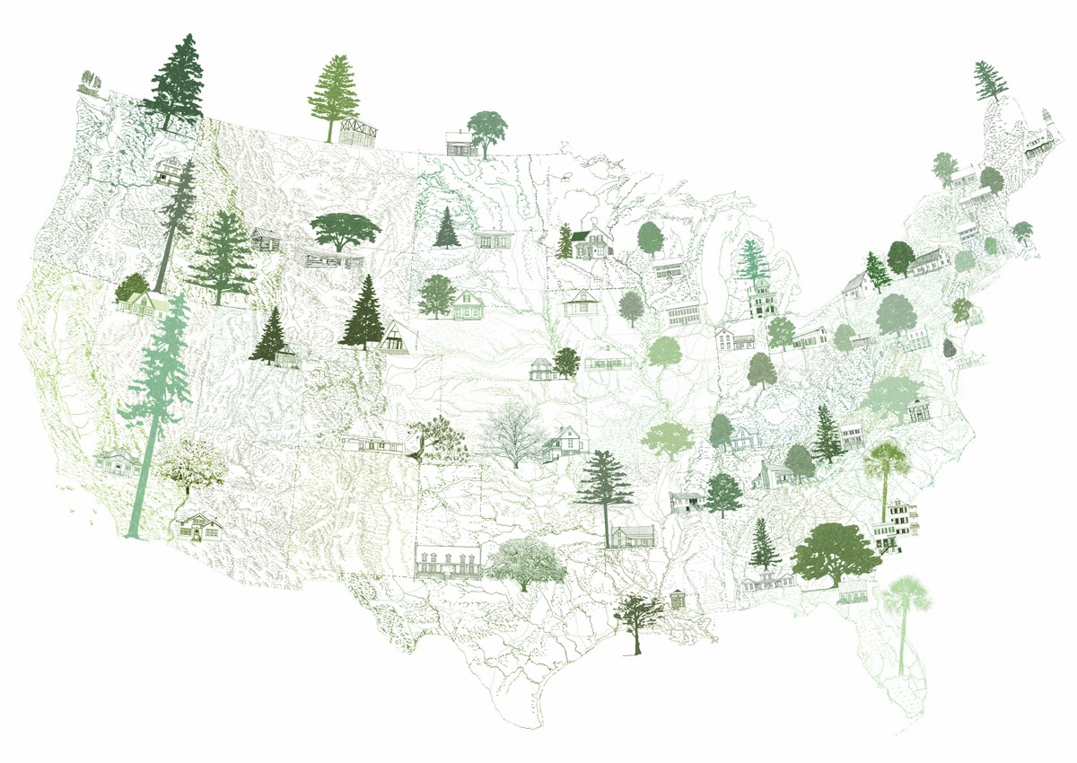 1200x850 Turn Of The Centuries American Homescape States Trees + State