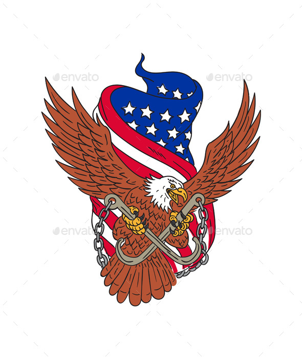 590x700 American Eagle Usa Flag Drawing By Patrimonio Graphicriver