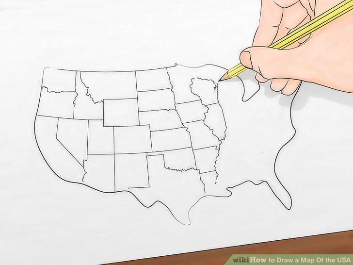 728x546 How To Draw A Map Of The Usa 9 Steps (With Pictures)