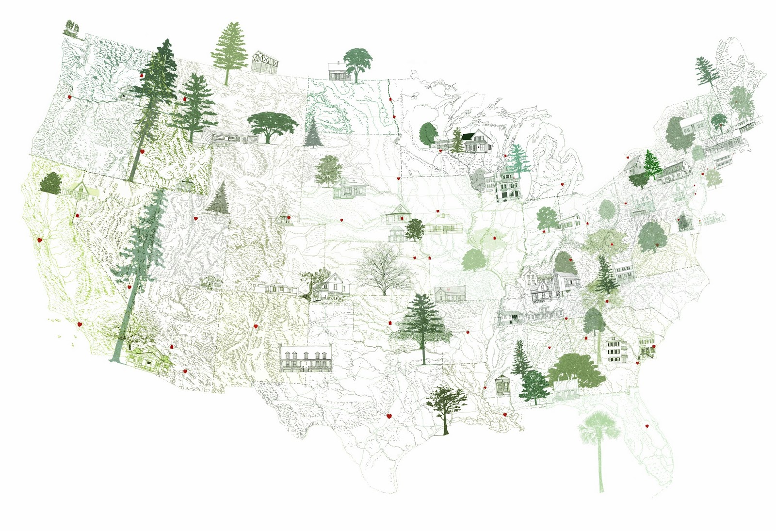 1600x1095 Turn Of The Centuries American Homescape States Trees + State