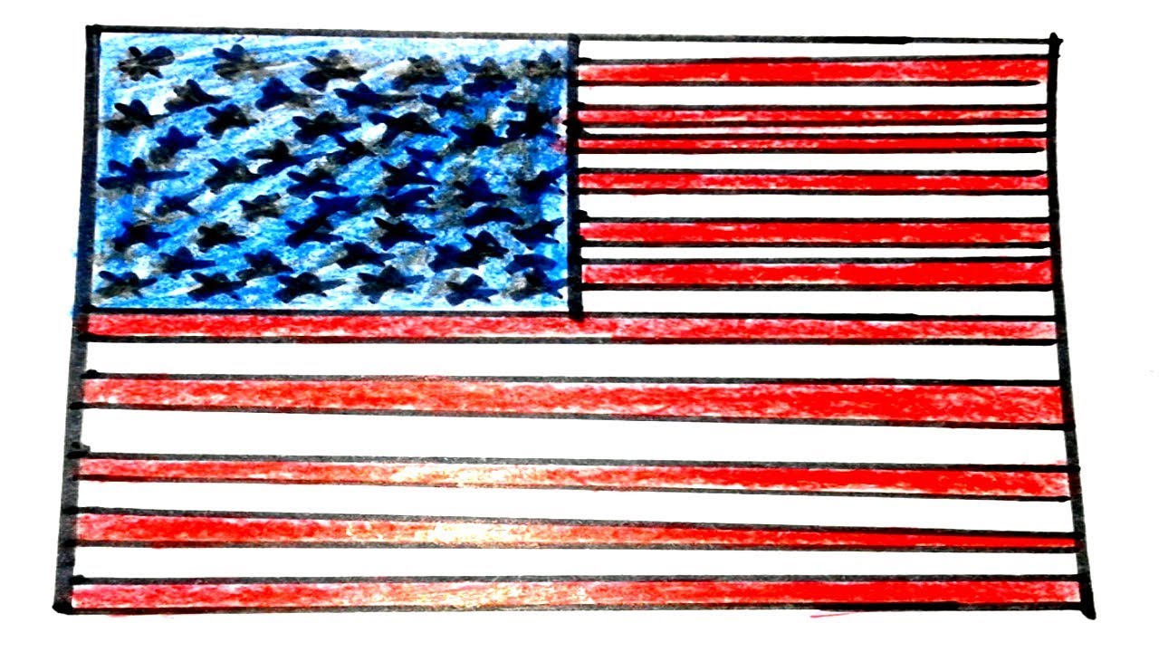 1280x720 How To Draw United States Flag From Letter E