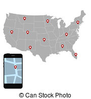 180x195 Usa Map Drawing