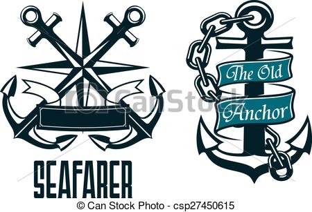 450x307 Seafarer Marine Heraldic Emblem And Symbol With Ship Vector