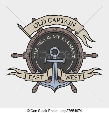 450x470 The Emblem On The Marine Theme. Anchor, Wooden Steering Vectors