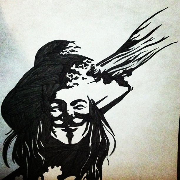 612x612 V For Vendetta Drawing.