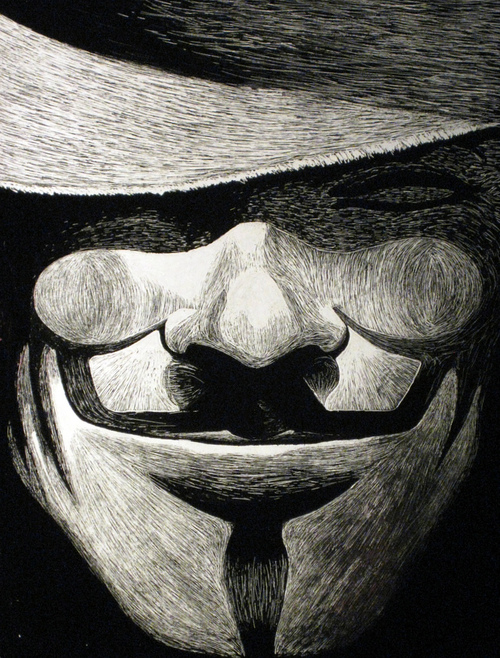 500x658 V For Vendetta [Scratchboard Drawing] On We Heart It