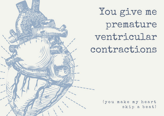 550x389 Blue Medical Handdrawn Heart Valentine's Day Card