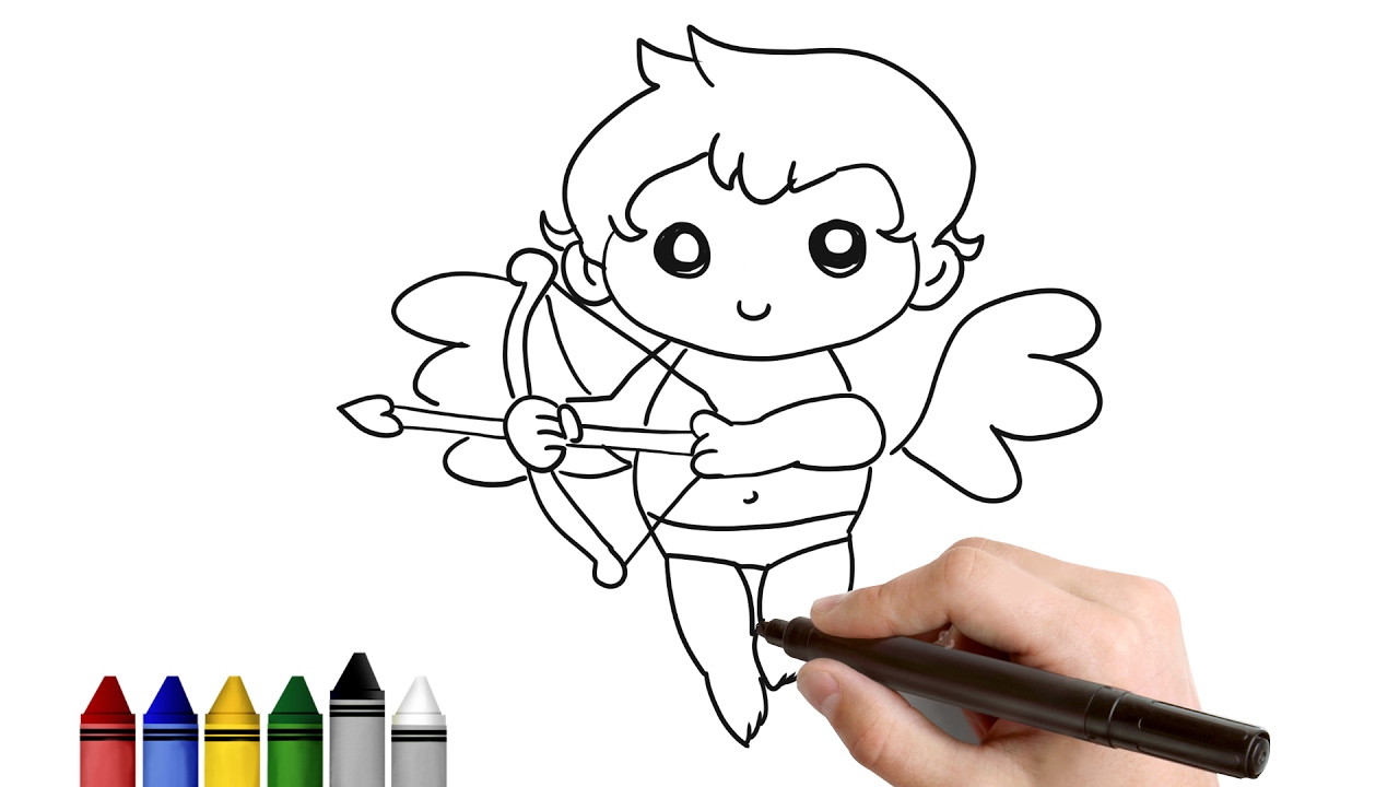 1280x720 How To Draw Simple Cupid For Valentine's Day Drawing For Kids