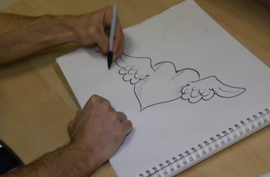 380x250 Video Tutorial How To Draw Valentine Hearts With Wings
