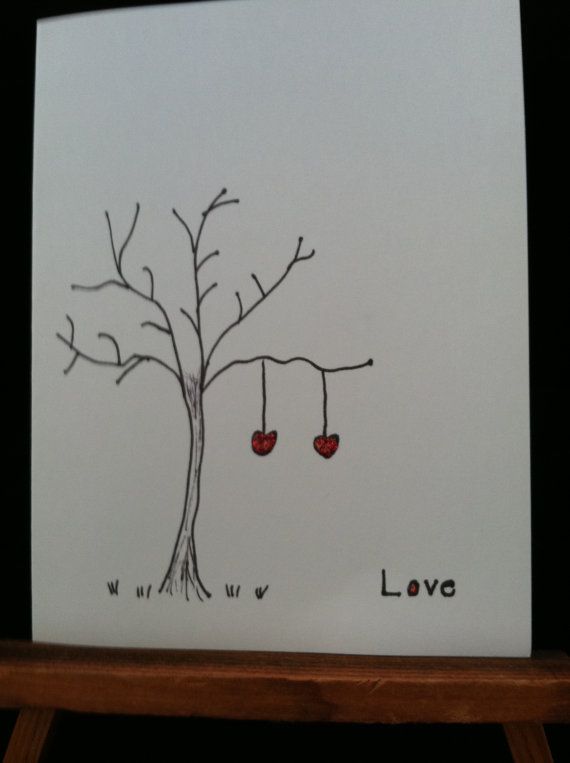 570x763 Handmade Hand Drawn Valentine Card By Aloveofcrafts On Etsy, $2.99