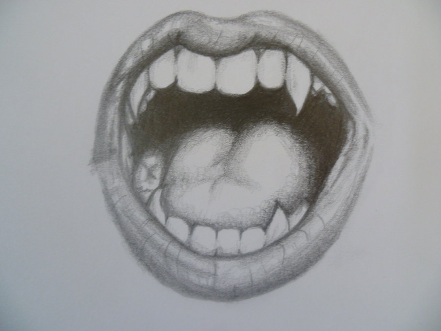 900x675 Pencil Drawing Vampire Teeth