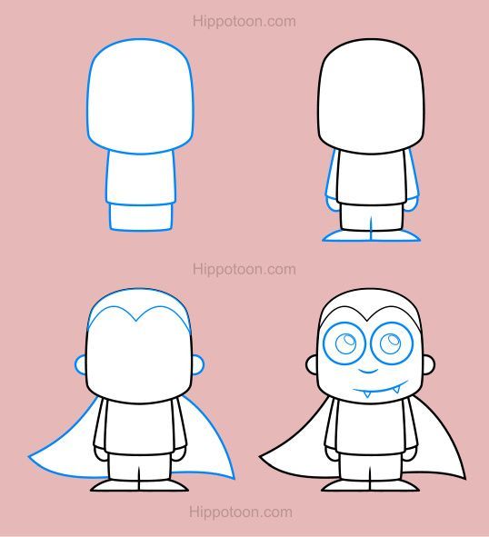 538x591 Simple Drawing Lesson On How To Draw A Vampire. Rock Chuck