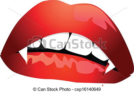 450x311 Vampire Mouth. Illustration Of Vampire Lips With Blood On Eps