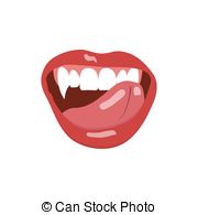 180x195 Vampire Mouth. Illustration Of Vampire Lips With Blood On Eps