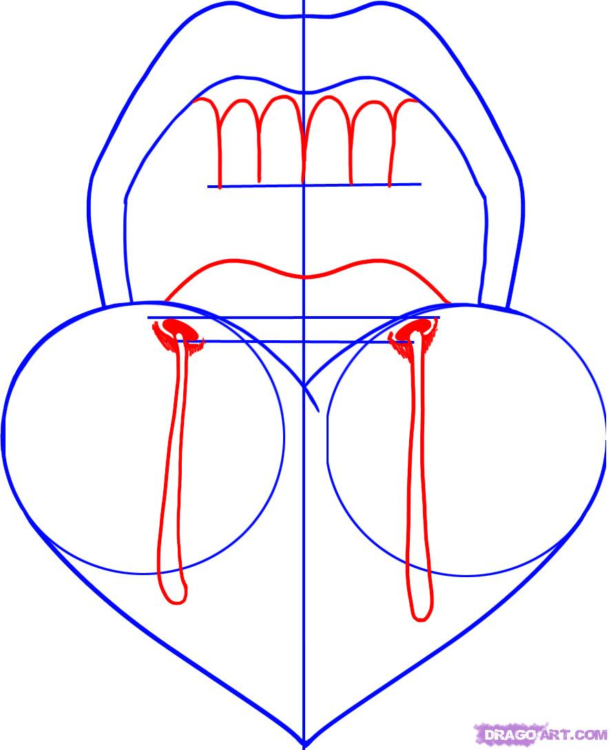 887x1089 Vampire Teeth Drawing How To Draw Vampire Teeth, Stepstep